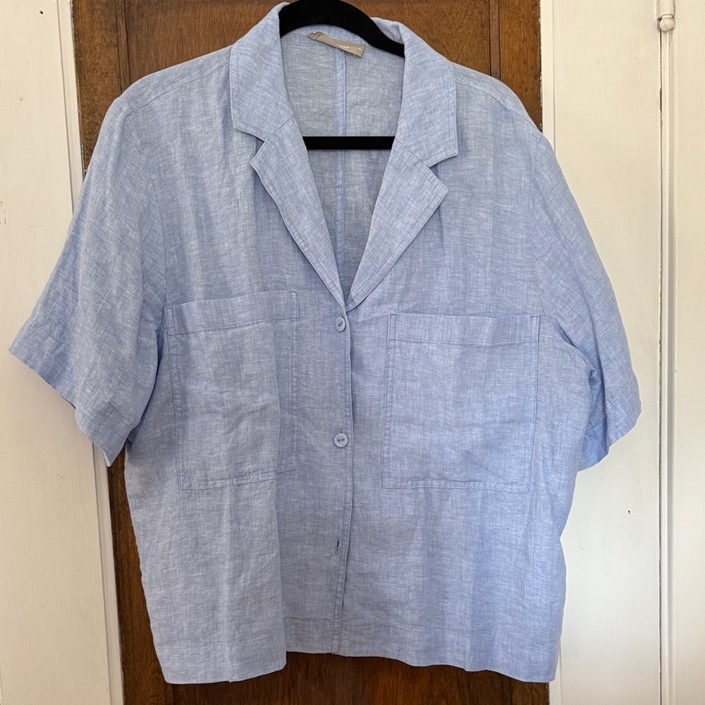Light Blue Short Sleeve Button Up Shirt